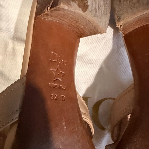 Dior Heeled Beige Sandals 8 - Picture 7 of 8